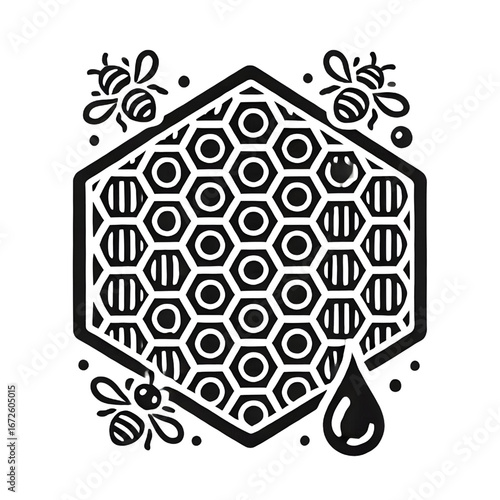 Honeycomb symbol isolated on white background