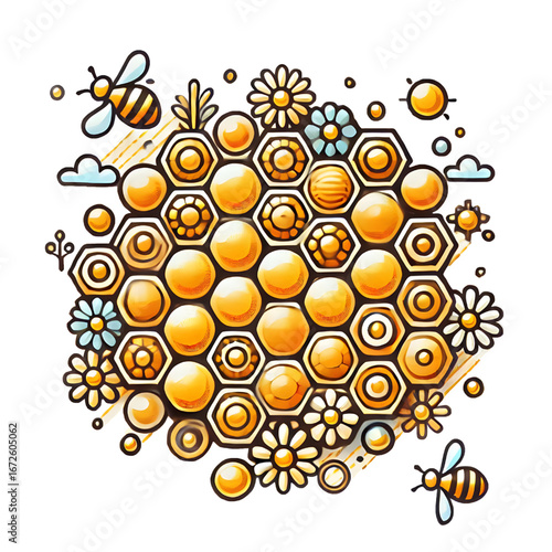 Honeycomb symbol isolated on white background