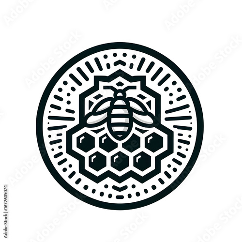 Honeycomb symbol isolated on white background