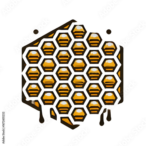 Honeycomb symbol isolated on white background