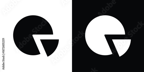 Pie chart icon design vector collection. flat icons.