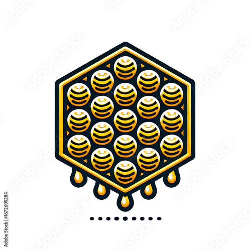 Honeycomb symbol isolated on white background