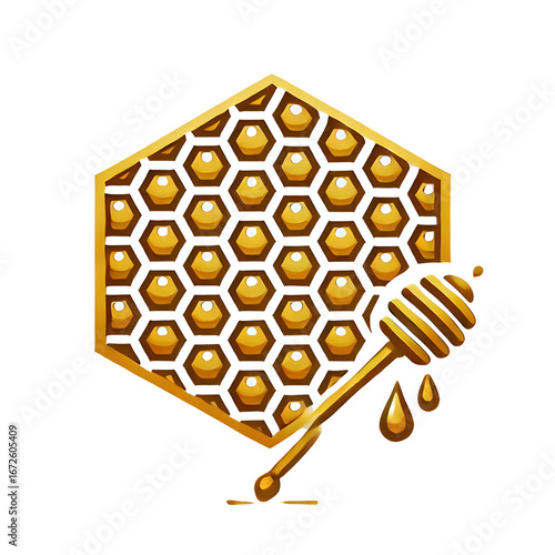 Honeycomb symbol isolated on white background