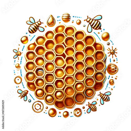 Honeycomb symbol isolated on white background