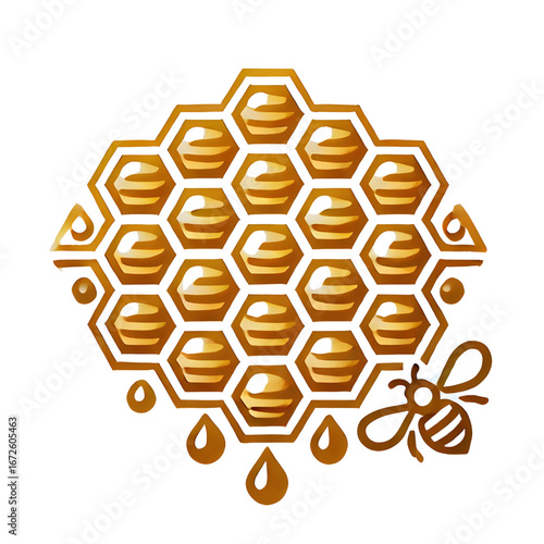 Honeycomb symbol isolated on white background