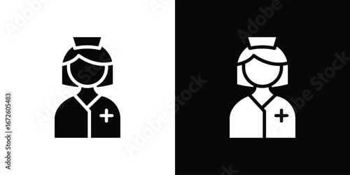 Nurse icon design vector collection. flat icons.