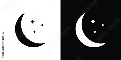Moon icon design vector collection. flat icons.