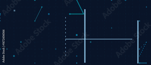 Futuristic vector tech background with geometric lines and digital elements.