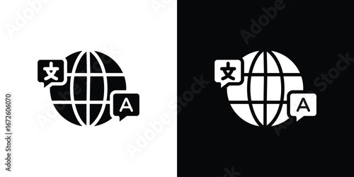 Language icon design vector collection. flat icons.