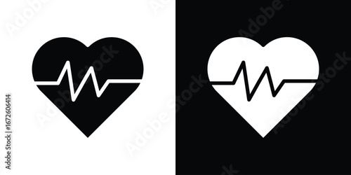 Heartbeat icon design vector collection. flat icons.