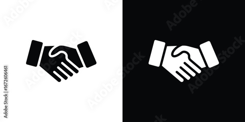 Handshake icon design vector collection. flat icons.