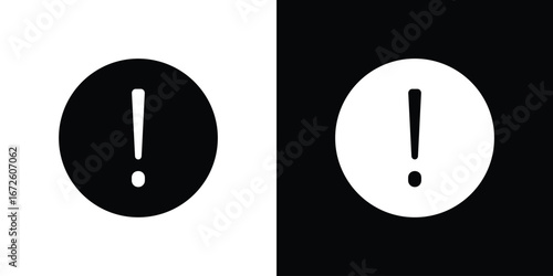 Exclamation button icon design vector collection. flat icons.