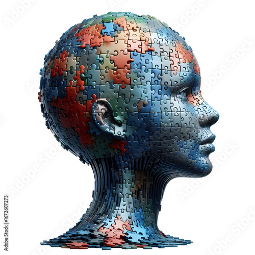 Human head from puzzles, for World Mental Health Day