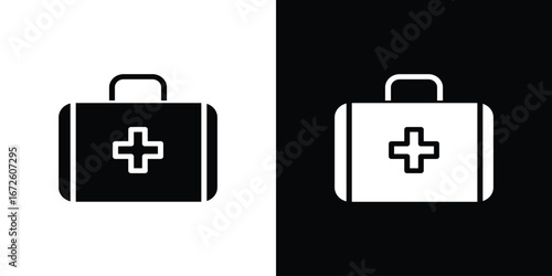 Doctor bag icon design vector collection. flat icons.