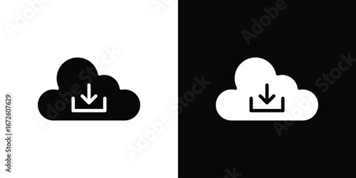 Cloud download icon design vector collection. flat icons.