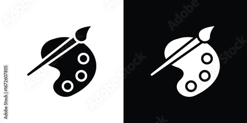 Brush and Palette icon design vector collection. flat icons.