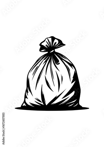 Garbage Bag Silhouette Illustration