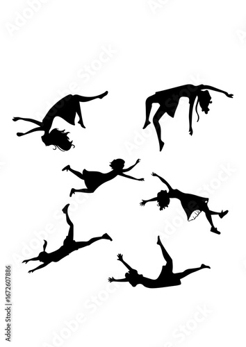 Falling Woman Silhouette Collection