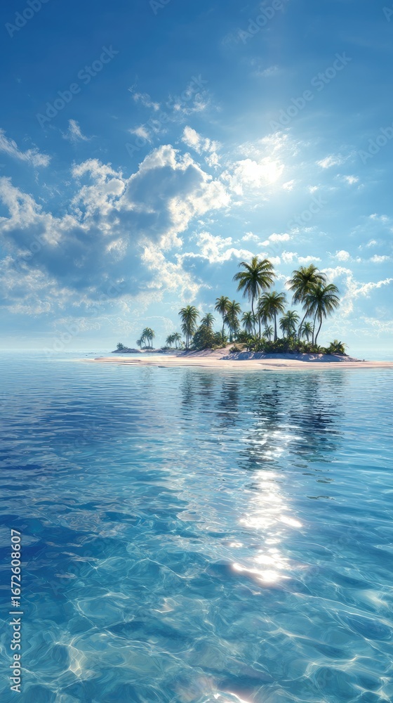 Fototapeta premium Tropical island paradise, calm ocean