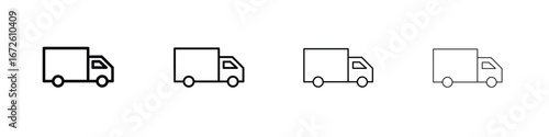 Truck icon symbol pictogram set