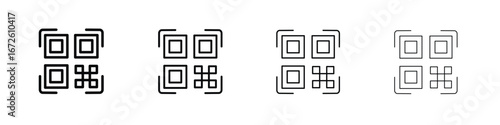 QR code icon symbol pictogram set