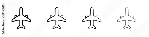 Plane icon symbol pictogram set