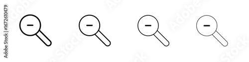 Zoom out icon symbol pictogram set