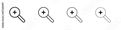Zoom in icon symbol pictogram set