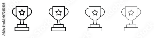 Trophy icon symbol pictogram set
