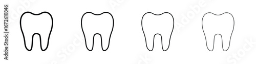 Tooth icon symbol pictogram set