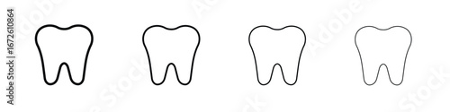 Tooth icon symbol pictogram set