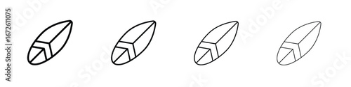 Surf board icon symbol pictogram set