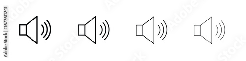 Speaker icon symbol pictogram set