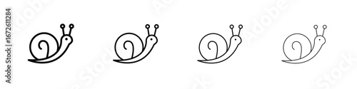 Snail icon symbol pictogram set