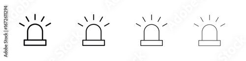 Siren icon symbol pictogram set