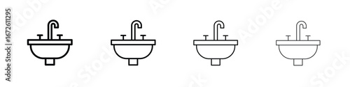 Sink icon symbol pictogram set