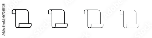 Scroll icon symbol pictogram set