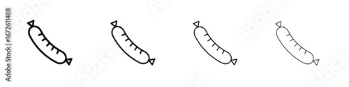 Sausage icon symbol pictogram set