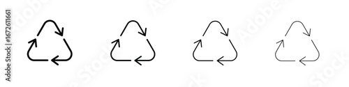 Recycle icon symbol pictogram set