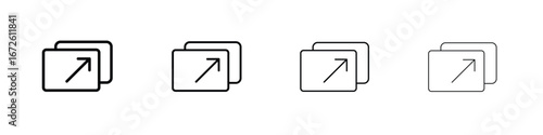 Pop up icon symbol pictogram set