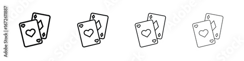 Playing cards icon symbol pictogram set