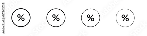 Percentage icon symbol pictogram set