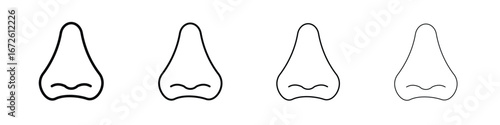 Nose icon symbol pictogram set