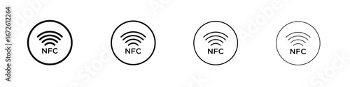 NFC icon symbol pictogram set