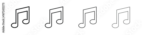 Music icon symbol pictogram set
