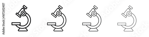 Microscope icon symbol pictogram set