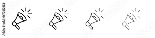 Megaphone icon symbol pictogram set