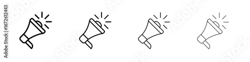 Megaphone icon symbol pictogram set