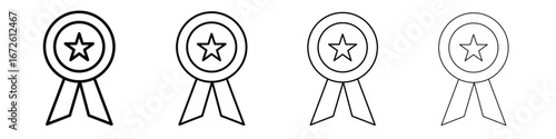 Medal icon symbol pictogram set
