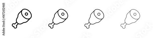 Meat icon symbol pictogram set